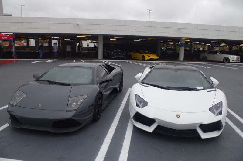 Illustration for article titled Supercars Took Over A Garage To Welcome The $1.9 Million Lamborghini Centenario